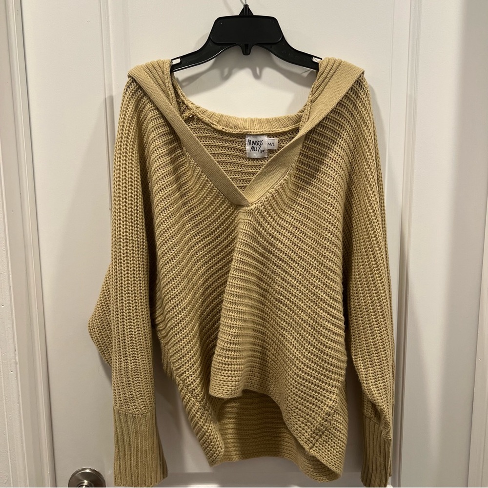 Princess Polly Oversized Tan Collared Sweater
